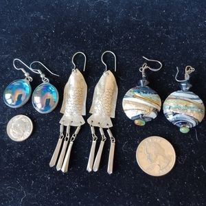 1 lot of 3 Pairs of Vintage Earrings